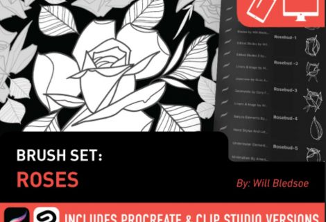 Tattoosmart: Roses Brush Set by Will Bledsoe for sale now